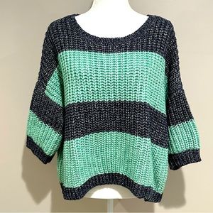 VS Oversized 3/4 Sleeve Striped Sweater